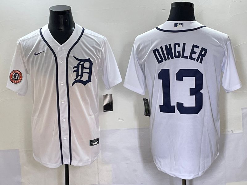 Men 2025 Detroit Tigers 13 Dingler White Game Nike MLB Jersey style 4